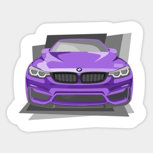 Purple Sports Car Illustration Sticker